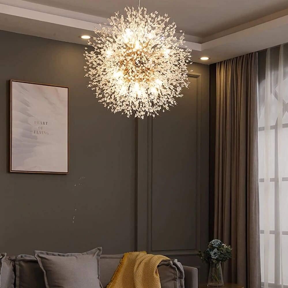 suspension pissenlit, suspension luminaire nature, luminaire design pissenlit, suspension florale décorative, lampe suspendue originale, suspension sphérique design, éclairage doux salon, suspension chambre élégante, suspension style naturel, suspension moderne poétique, suspension luminaire cosy, suspension graines de pissenlit, luminaire suspendu artistique, suspension lumière chaude, suspension décorative fleur
